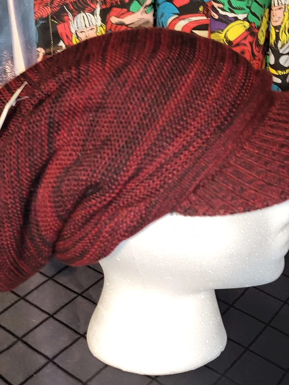 Forbusite Knit Beanie Slouchy Fleece Lined Hippie Ski Hat With Brim Os New